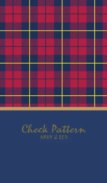 [LINE着せ替え] Check Pattern NAVY＆RED 19の画像1