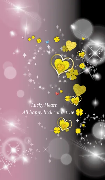 [LINE着せ替え] 黒とピンク : 全運気上昇！華やかなハートの画像1