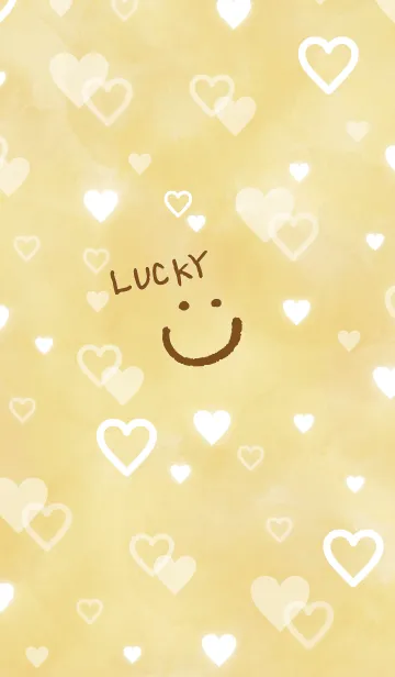 [LINE着せ替え] スマイルベージュ-ハートたくさん15-の画像1