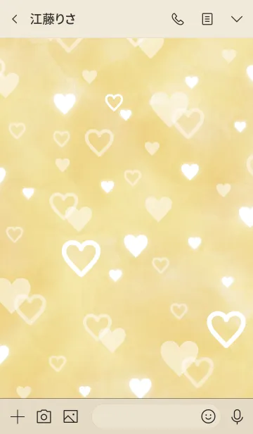 [LINE着せ替え] スマイルベージュ-ハートたくさん15-の画像3