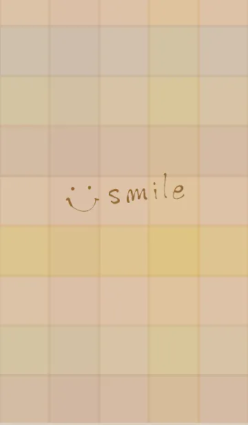 [LINE着せ替え] ベージュチェック-スマイル2-の画像1