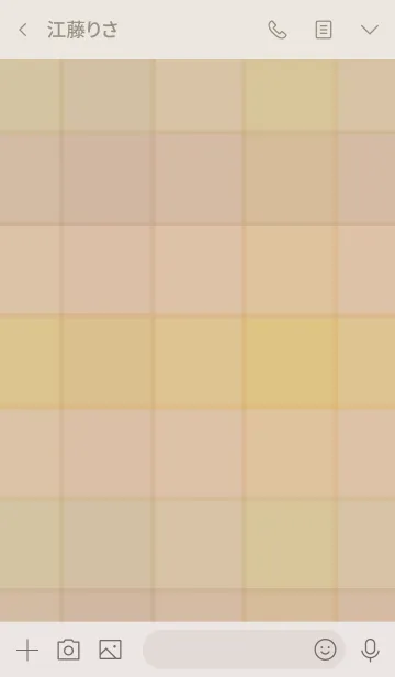 [LINE着せ替え] ベージュチェック-スマイル2-の画像3