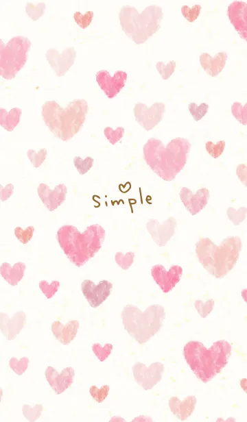 [LINE着せ替え] 水彩ハートシンプル24の画像1