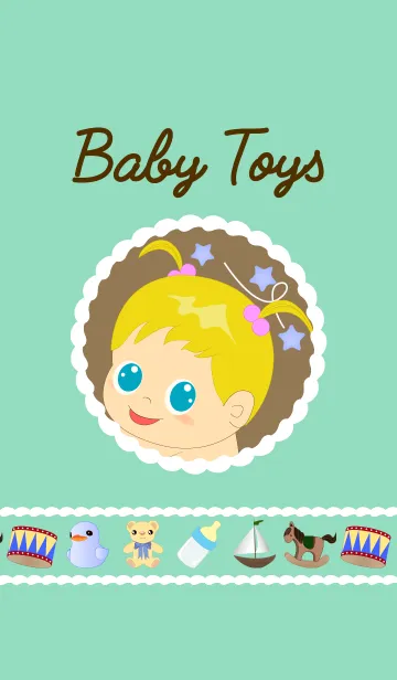 [LINE着せ替え] ベビーおもちゃ(みずいろ)の画像1