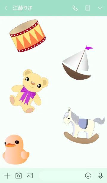 [LINE着せ替え] ベビーおもちゃ(みずいろ)の画像3