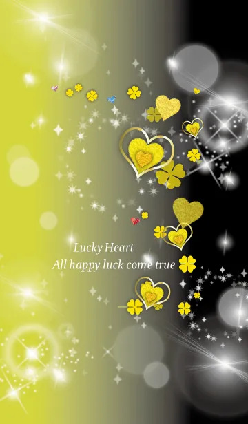 [LINE着せ替え] 黒と黄色 : 全運気上昇！華やかなハートの画像1