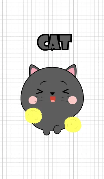 Mini Cute Black Cat Theme (jp)の着せ替えメイン画像