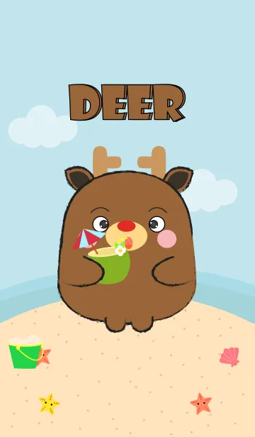 [LINE着せ替え] Summer Fat Deer theme (jp)の画像1