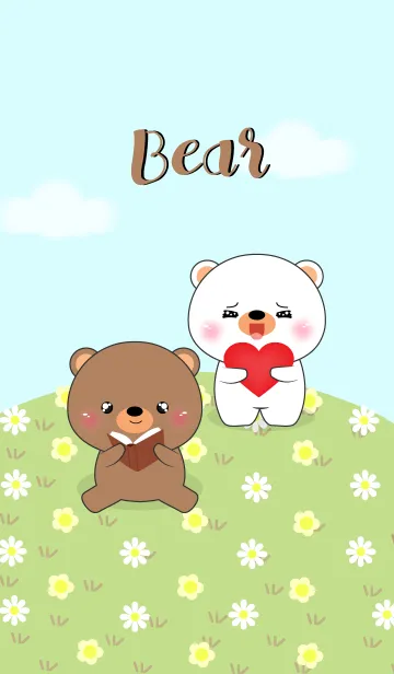 [LINE着せ替え] Love Cute Bear ＆ White Bear (jp)の画像1