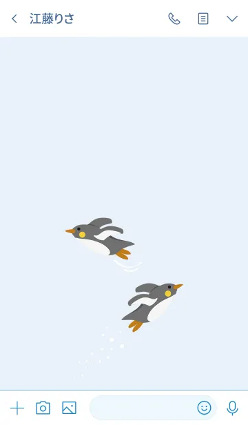 [LINE着せ替え] 無料水泳ペンギンの画像3