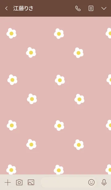 [LINE着せ替え] ピンクベージュと小花柄の画像3