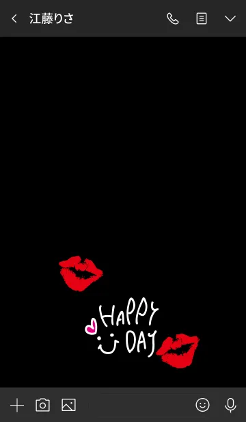 [LINE着せ替え] スマイル-キスマーク黒7-の画像3