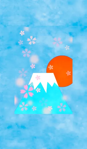 [LINE着せ替え] サクラと富士山日の出の画像1