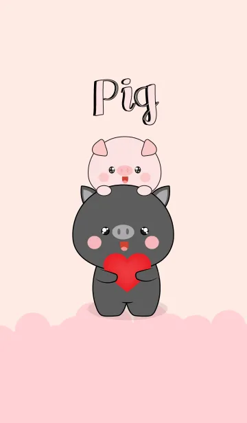 [LINE着せ替え] Cute Pig ＆ Black Pig (jp)の画像1