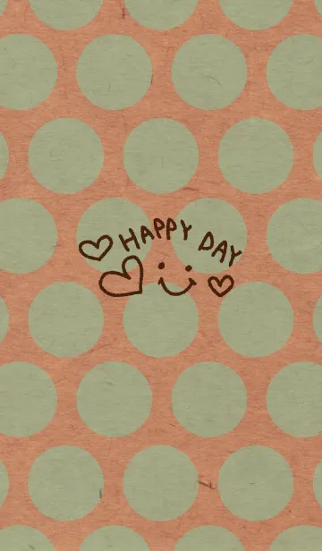 [LINE着せ替え] 青緑色ドットクラフト紙-スマイル16-の画像1