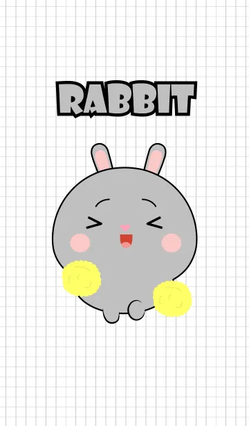 [LINE着せ替え] Mini Cute Gray Rabbit Theme (jp)の画像1