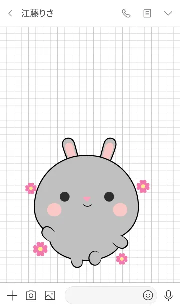 [LINE着せ替え] Mini Cute Gray Rabbit Theme (jp)の画像3