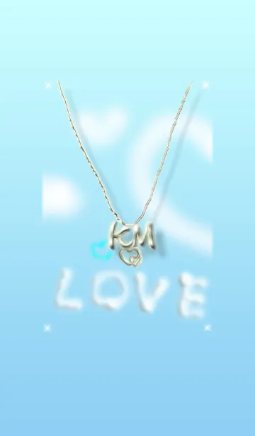 [LINE着せ替え] イニシャル K＆M(ブルー2)左側の画像1