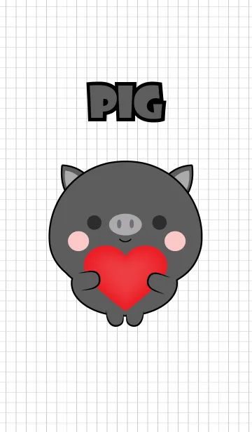 [LINE着せ替え] Mini Cute Black Pig Theme (jp)の画像1