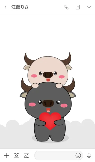 [LINE着せ替え] Cute Buffalo ＆ White Buffalo (jp)の画像3