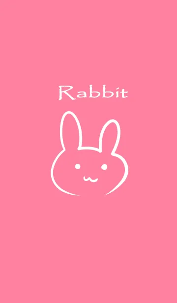 [LINE着せ替え] シンプルなピンクのウサギさんの画像1