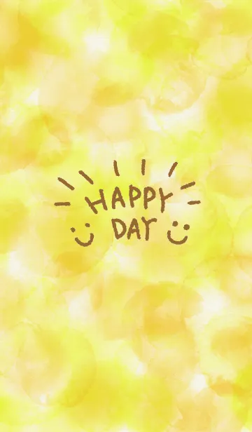 [LINE着せ替え] スマイル-水彩黄色12-の画像1