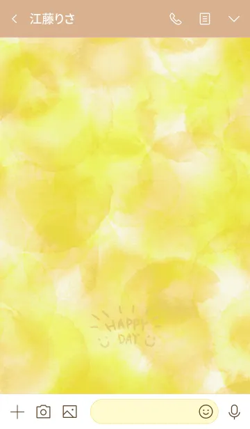 [LINE着せ替え] スマイル-水彩黄色12-の画像3