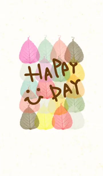 [LINE着せ替え] カラフル葉っぱ-スマイル5-の画像1