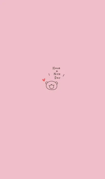 [LINE着せ替え] ピンクと線画クマ。良い日を！の画像1