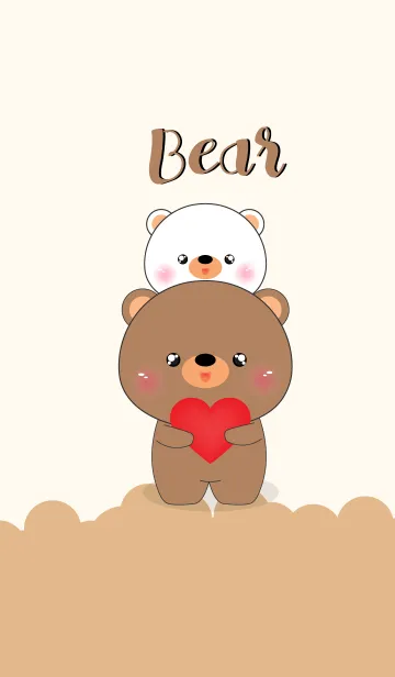 Love Love Cute Bear ＆ White Bear (jp)の着せ替えメイン画像
