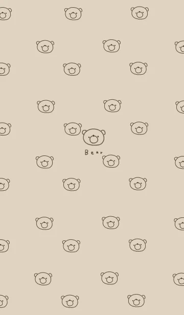 [LINE着せ替え] 線画クマさんだらけの画像1