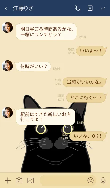 [LINE着せ替え] 私は猫を飼っています（黒猫）の画像4