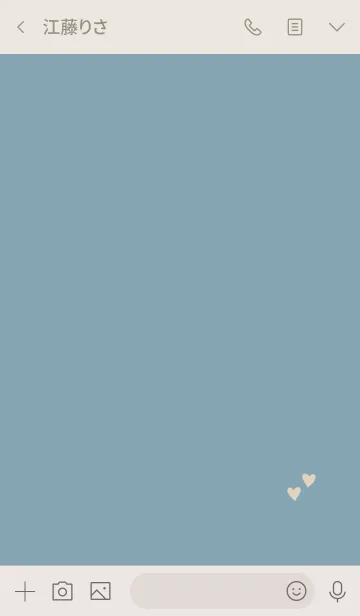 [LINE着せ替え] ゆるブルーベージュとハートの画像3