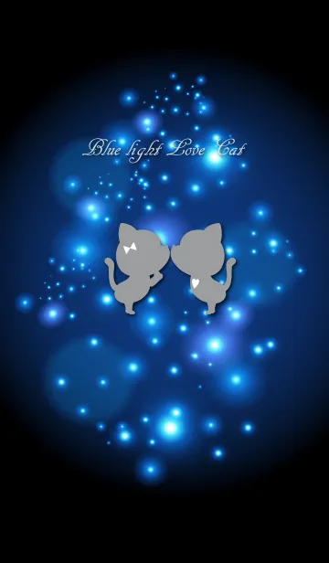 [LINE着せ替え] Blue light Love Cat 2.の画像1