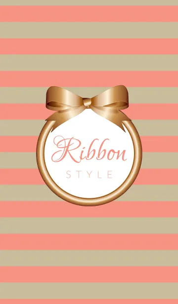 [LINE着せ替え] Ribbon Style-PINK+BEIGEの画像1