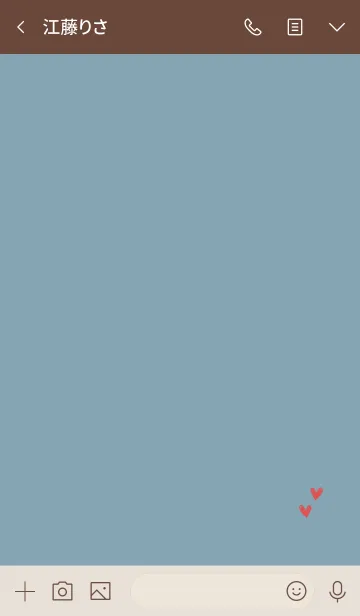 [LINE着せ替え] シンプルくすみブルーとハートの画像3
