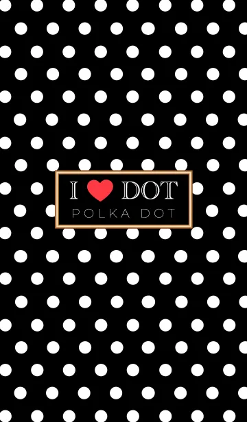 [LINE着せ替え] I LOVE DOT！-POLKA DOT ver.blackの画像1