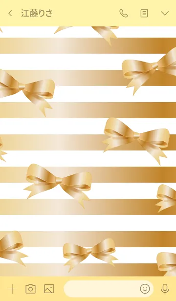 [LINE着せ替え] Ribbon Style-Only Goldの画像3