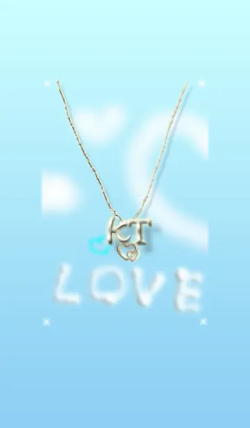 [LINE着せ替え] イニシャル K＆T(ブルー2)左側の画像1