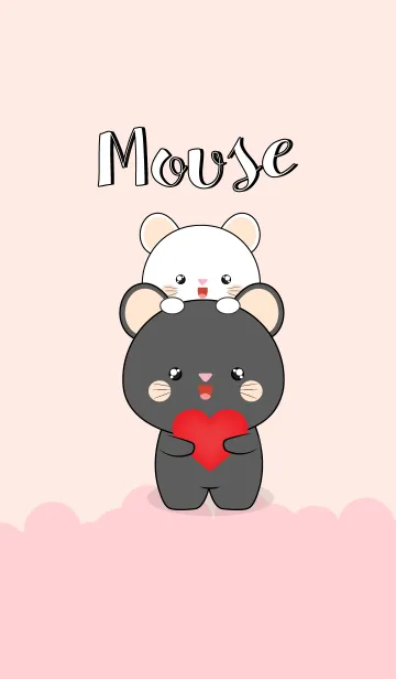 [LINE着せ替え] Cute White Mouse ＆ Black Mouse (jp)の画像1