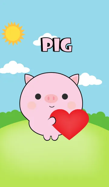 [LINE着せ替え] Mini Pink Pig Theme (jp)の画像1