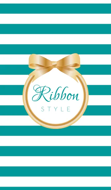 [LINE着せ替え] Ribbon Style-turquoiseの画像1