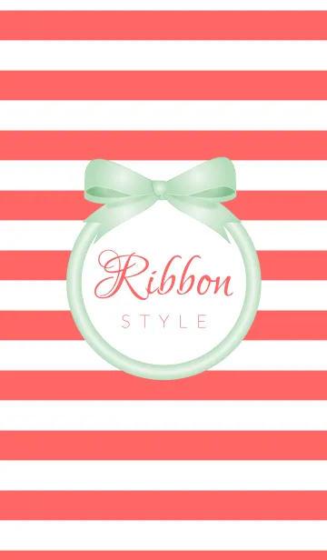 [LINE着せ替え] Ribbon Style-MINTPINKの画像1