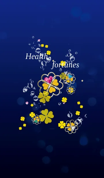 [LINE着せ替え] ネイビー : 健康運UP！幸運の四葉の画像1