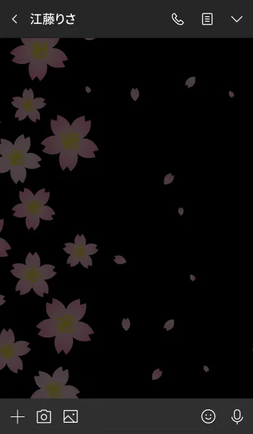 [LINE着せ替え] シンプル黒桜20の画像3