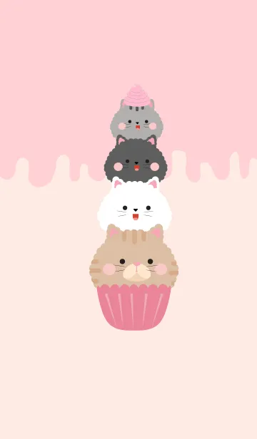 [LINE着せ替え] Cupcake Cat Theme (jp)の画像1