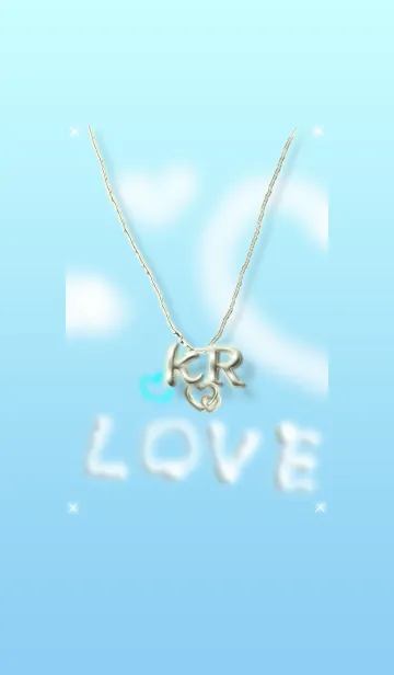 [LINE着せ替え] イニシャル K＆R(ブルー2)左側の画像1