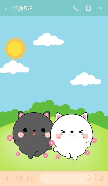 [LINE着せ替え] Mini Black Cat ＆ White Cat Theme (jp)の画像3