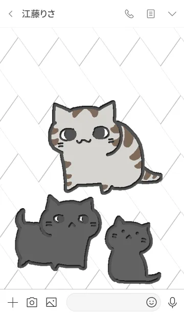 [LINE着せ替え] ねことも グレイの画像3