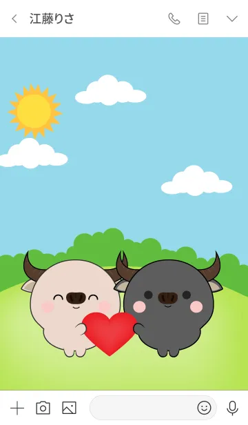 [LINE着せ替え] Mini Buffalo ＆ White Buffalo Theme (jp)の画像3